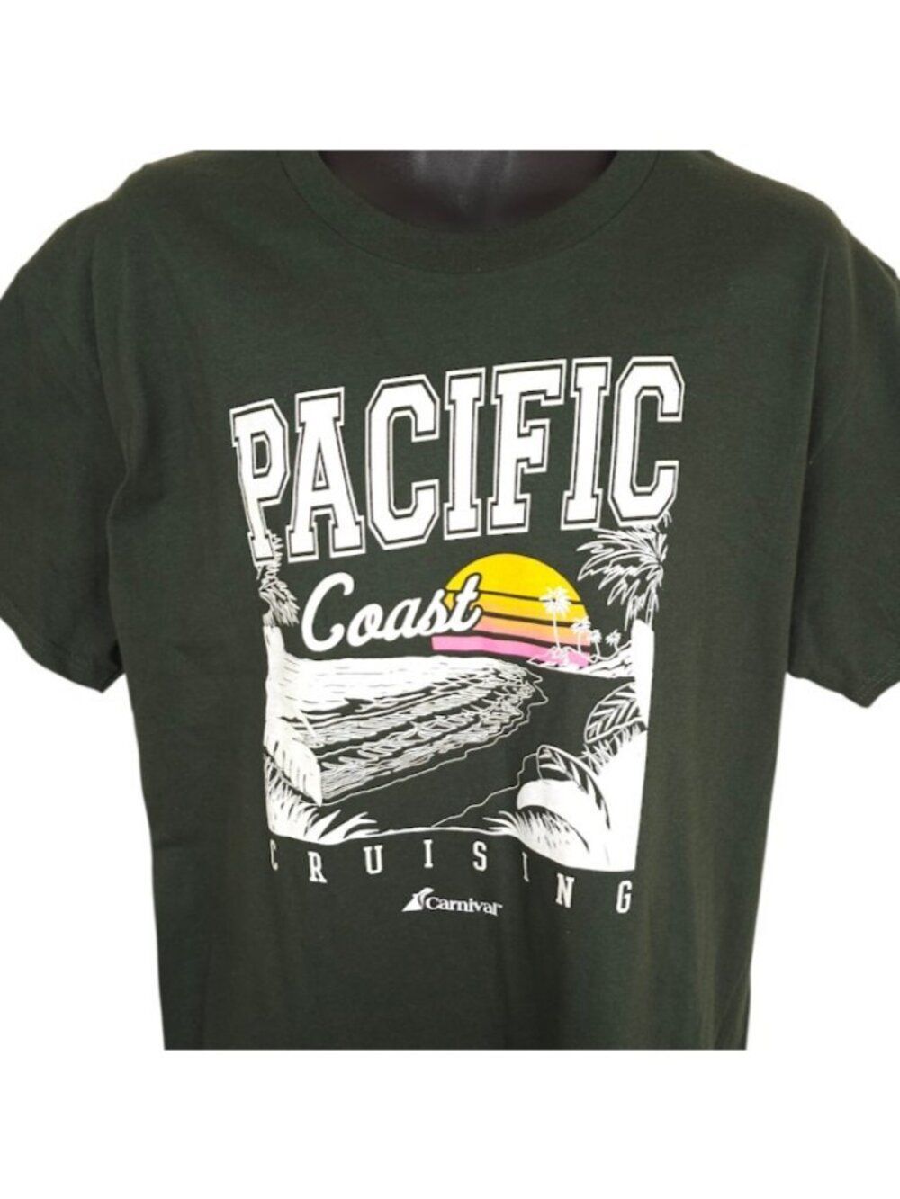 PacificโCoast Cruising T Shirt Mens Size Large Green Carnival Cruises